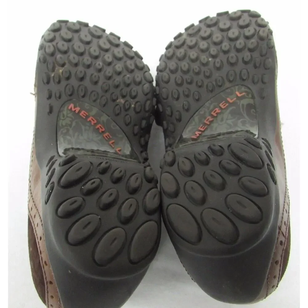 Merrell women's brown suede leather size 6.5 mary jane shoes comfort walking
